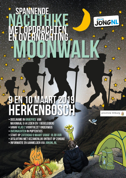 250 tieners lopen Moonwalk van JongNL in Herkenbosch