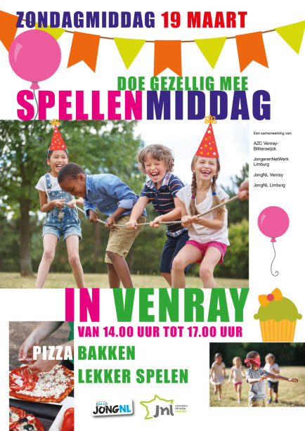 JongerenNetWerk Limburg, JongNL Limburg en JongNL Venray organiseren spellenmiddag voor kinderen AZC Blitterwijck
